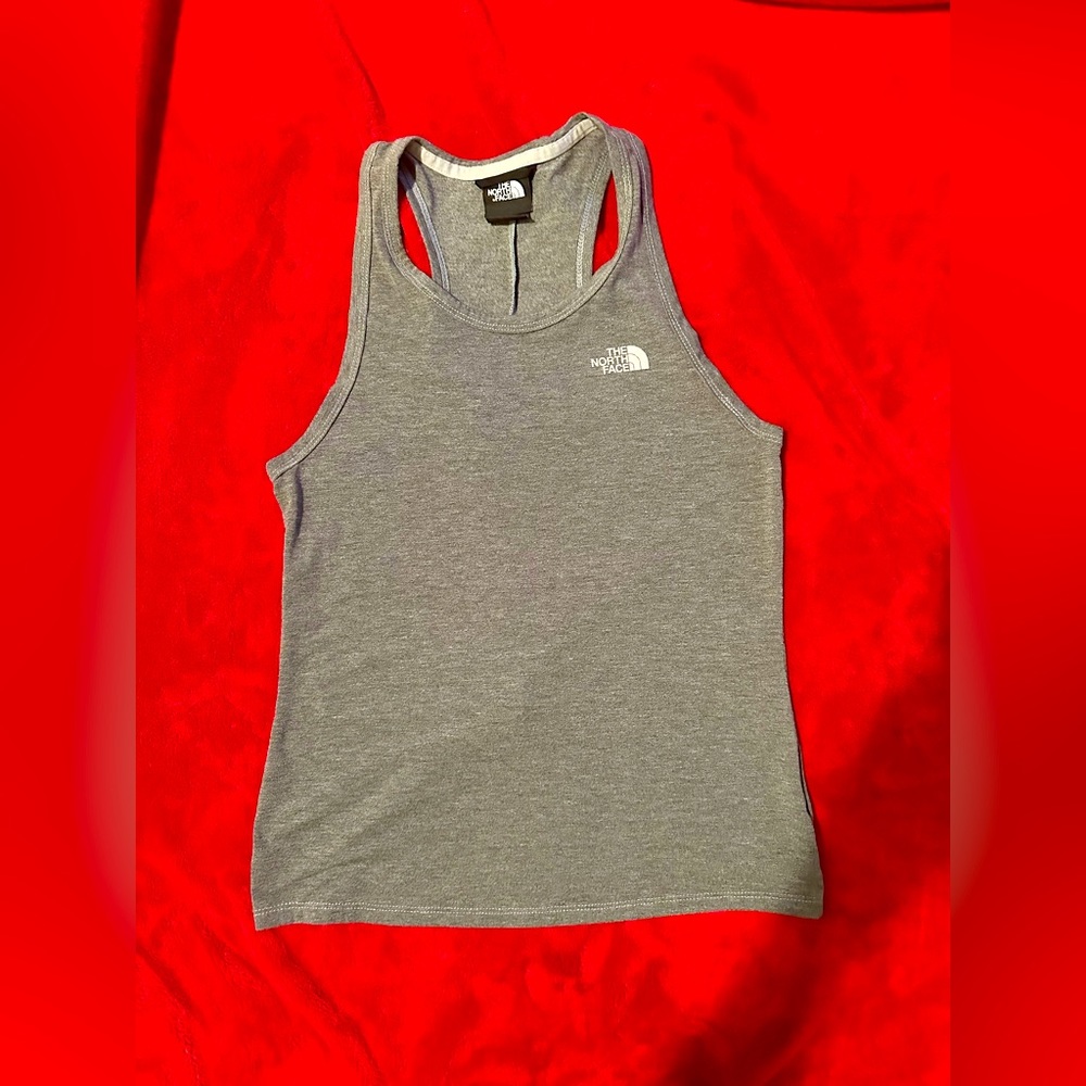 The North Face grey heather tie back tank top activewear size XS!!
